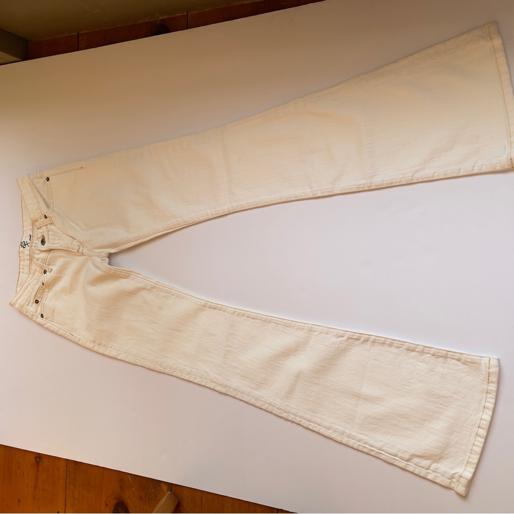 Y2K DEADSTOCK Future Prescription FRx Low-Rise Bootcut Jeans Sz 3 NWOT Cream - Picture 3 of 16